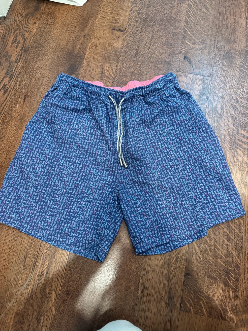 Peter Millar Men's Blue Printed Drawstring Shorts